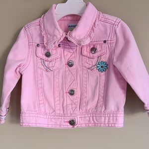 Light pink denim embroidered jacket